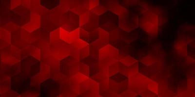 textura de vector rojo oscuro con hexágonos de colores.