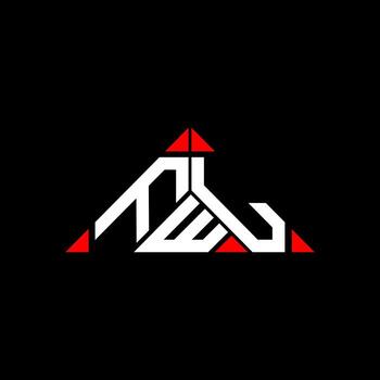 FWL letter logo creative design with vector graphic, FWL simple and modern logo in round triangle shape.
