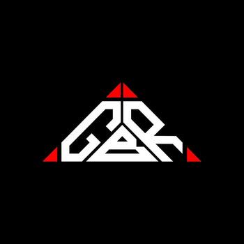 GBR letter logo creative design with vector graphic, GBR simple and modern logo in round triangle shape.