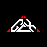 Diseño creativo del logotipo de la letra gcx con gráfico vectorial, logotipo simple y moderno de gcx en forma de triángulo redondo. vector