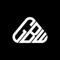 Diseño creativo del logotipo de la letra gbw con gráfico vectorial, logotipo simple y moderno de gbw en forma de triángulo redondo. vector