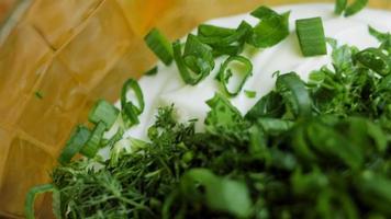 Macro filming of Worcestershire sauce. The chef pours the sauce into a spoon video