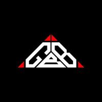 Diseño creativo del logotipo de la letra gbb con gráfico vectorial, logotipo simple y moderno de gbb en forma de triángulo redondo. vector