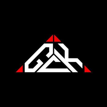 GCK letter logo creative design with vector graphic, GCK simple and modern logo in round triangle shape.