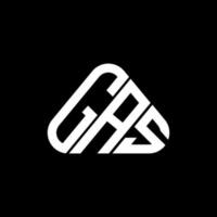 diseño creativo del logotipo de la carta de gas con gráfico vectorial, logotipo simple y moderno de gas en forma de triángulo redondo. vector