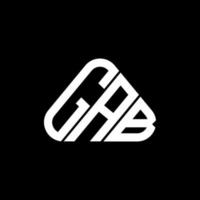 diseño creativo del logotipo de la letra gab con gráfico vectorial, logotipo simple y moderno de gab en forma de triángulo redondo. vector