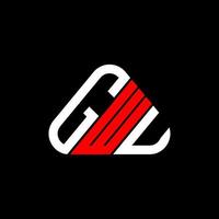 Diseño creativo del logotipo de la letra gwu con gráfico vectorial, logotipo simple y moderno de gwu. vector