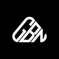 GBN letter logo creative design with vector graphic, GBN simple and modern logo in round triangle shape.