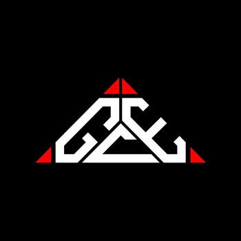 GCE letter logo creative design with vector graphic, GCE simple and modern logo in round triangle shape.
