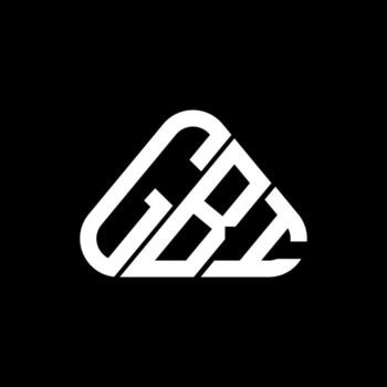 Diseño creativo del logotipo de la letra gbi con gráfico vectorial, logotipo simple y moderno de gbi en forma de triángulo redondo. vector