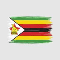 Zimbabwe Flag Brush vector