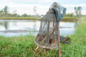 equipo de captura de gambas en el campo foto