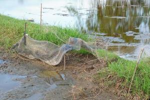 Equipment for catching fish in the field photo