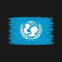 cepillo de la bandera de unicef vector