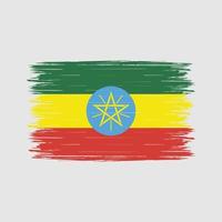 Ethiopia Flag Brush vector