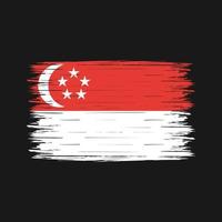 cepillo de bandera de singapur vector