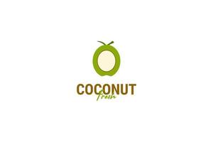 Flat coconut icon logo design vector template illustration