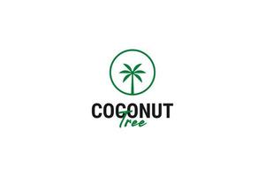 ilustración de plantilla de vector de diseño de logotipo de árbol de coco plano