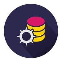 database maintaining icon. isolated background with shadow vector