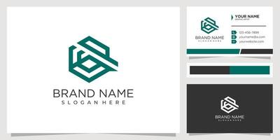 Abstract hexagon line logo design concept vector