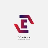 abstract logo combination of rectangle and gradient color vector