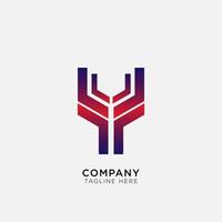 abstract logo combination of rectangle and gradient color vector