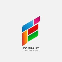 abstract logo with cut square box suitable for company vector