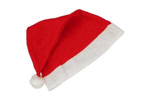 red santa hat isolated on white background photo