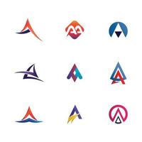 A Letter icon Template set design logo vector