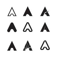 A Letter icon Template set design logo vector