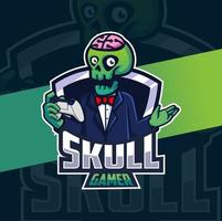 killer skull reaper mascot esport logo for vector
