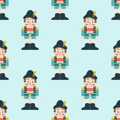 Nutcracker Seamless Pattern. Christmas collection. Flat vector illustration
