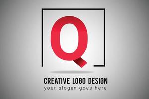 logotipo de letra q en el icono de vector de color degradado rojo. ilustración creativa del logotipo de la letra q.