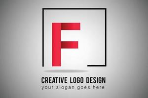 logotipo de letra f en el icono de vector de color degradado rojo. ilustración creativa del logotipo de la letra f