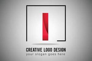 I Letter Logo in red gradient color Vector Icon. Creative I Letter Logo Illustration.