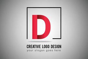 D Letter Logo in red gradient color Vector Icon. Creative D Letter Logo Illustration.