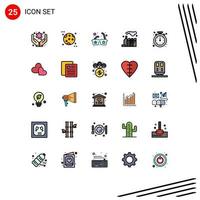 conjunto de 25 iconos de interfaz de usuario modernos símbolos signos para gafas de sol móviles de corazón alarma de reloj elementos de diseño vectorial editables vector