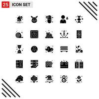 Stock Vector Icon Pack of 25 Line Signs and Symbols for genetic engineering chromosome capsule user block Editable Vector Design Elements