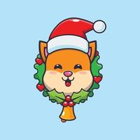 Cute squirrel  in christmas day. Cute christmas cartoon illustration. vector