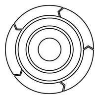 gráfico circular con icono de flechas, estilo de esquema vector