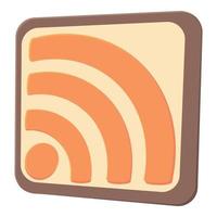 Wireless network sign icon, cartoon style vector