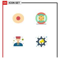 4 Thematic Vector Flat Icons and Editable Symbols of anatomy boy film print professional Editable Vector Design Elements