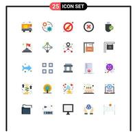 Flat Color Pack of 25 Universal Symbols of stick devices no connected ui Editable Vector Design Elements