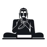 Buddha statue icon, simple style vector