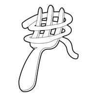 Fork icon, outline style vector