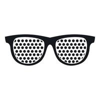 Black pinhole glasses icon, simple style vector