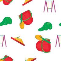 Swings for kid pattern, cartoon style vector