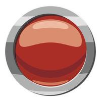 Brown button icon, cartoon style vector