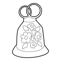 Wedding cake icon, outline style vector