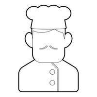 icono de chef cocinero, estilo de contorno vector